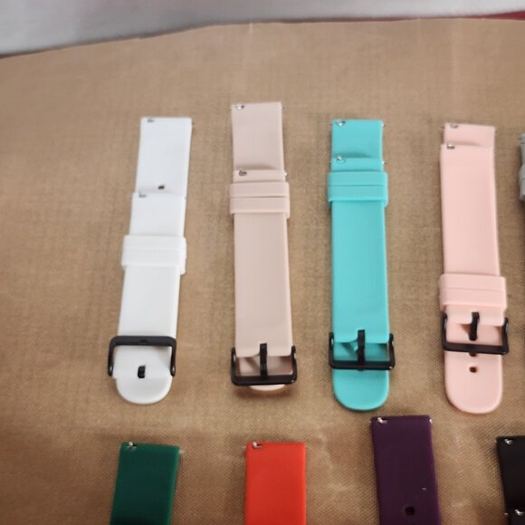 New Ecsem Popglory P22 Quick Release Unisex Multi Color Rubber Watchbands 9pk - Picture 14 of 16